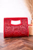 The Alma Tooled Red Leather Crossbody Bag