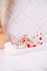 Aman Peach Floral Sneakers With Rhinestone Laces