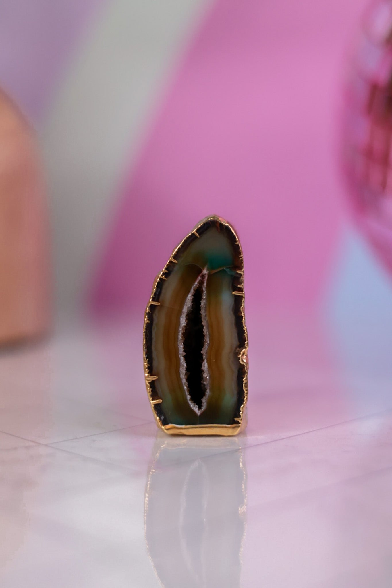 Gold Gilded Mini Agate Paper Weight (3 Colors)