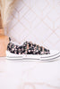 Aman Black & Pink Floral Sneakers WIth Rhinestone Laces
