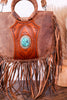 Sedona Calfskin Bag with Tassels and Turquoise