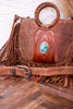 Sedona Calfskin Bag with Tassels and Turquoise