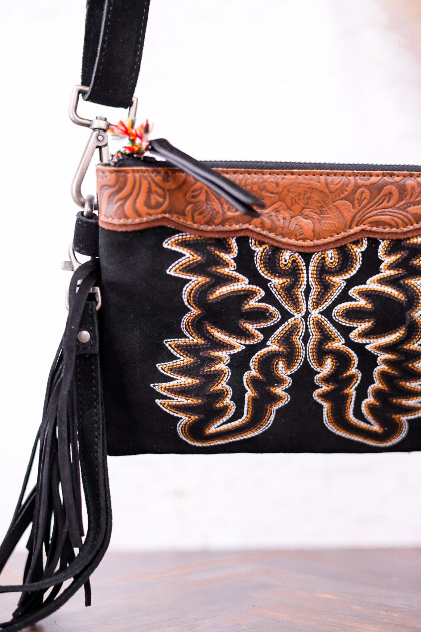 Desert Wing Black Crossbody Bag