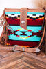 The Long Chap Patterned Canvas Purse with Cowhide Tassels