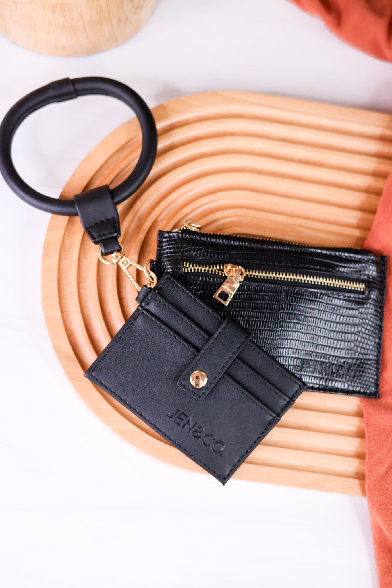 The Libby Wallet Wristlet In Black Lizard