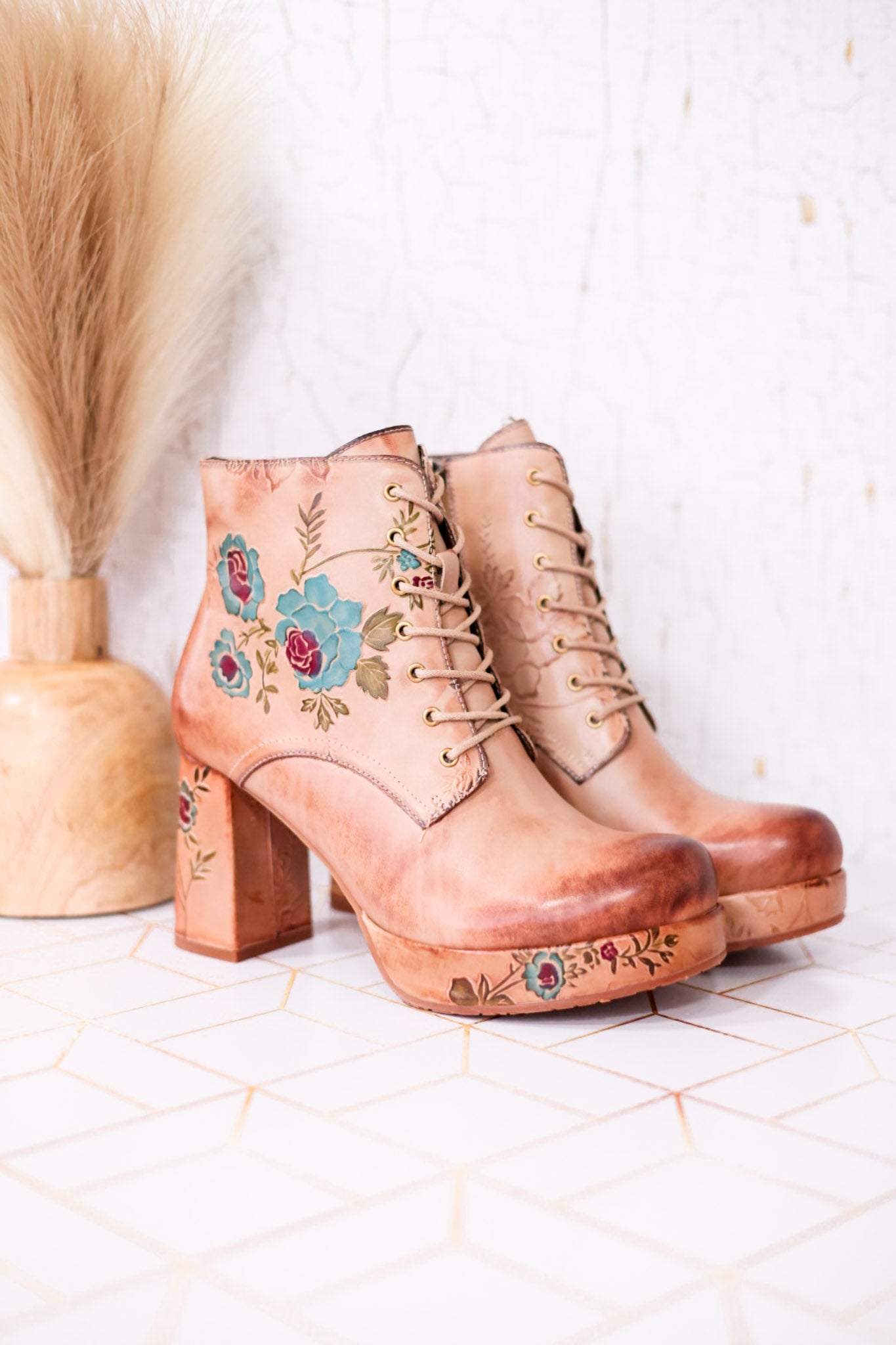 Messapica Beige Platform Boots