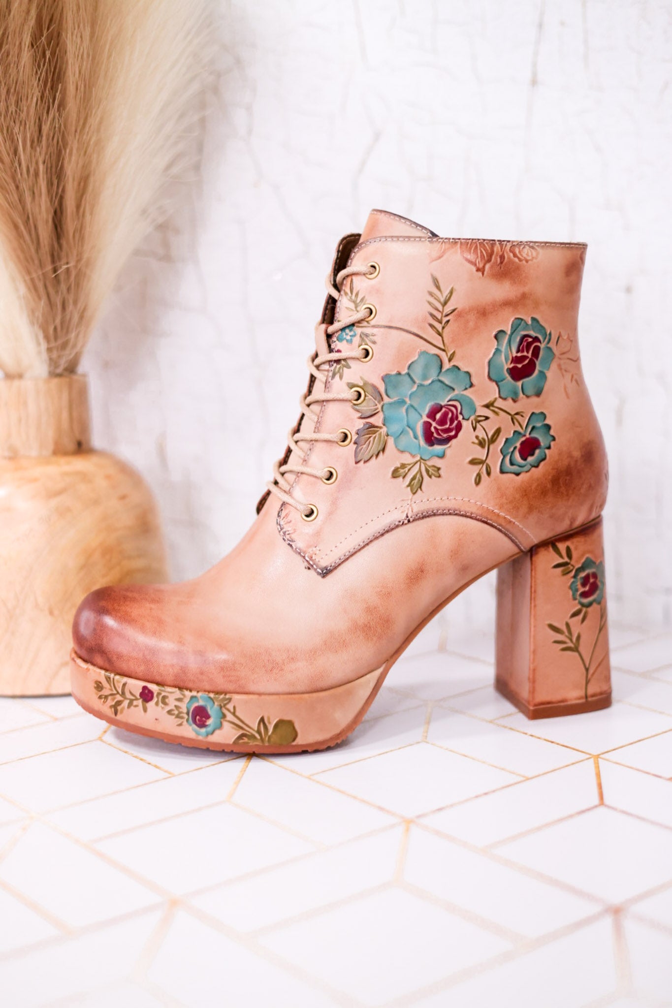 Messapica Beige Platform Boots