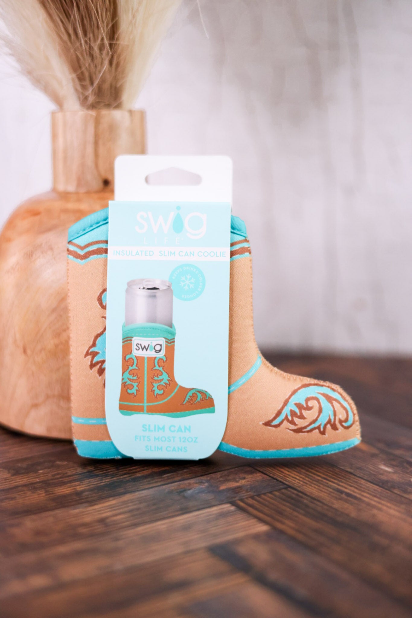 Boot Scootin' Turquoise Slim Can Coolie
