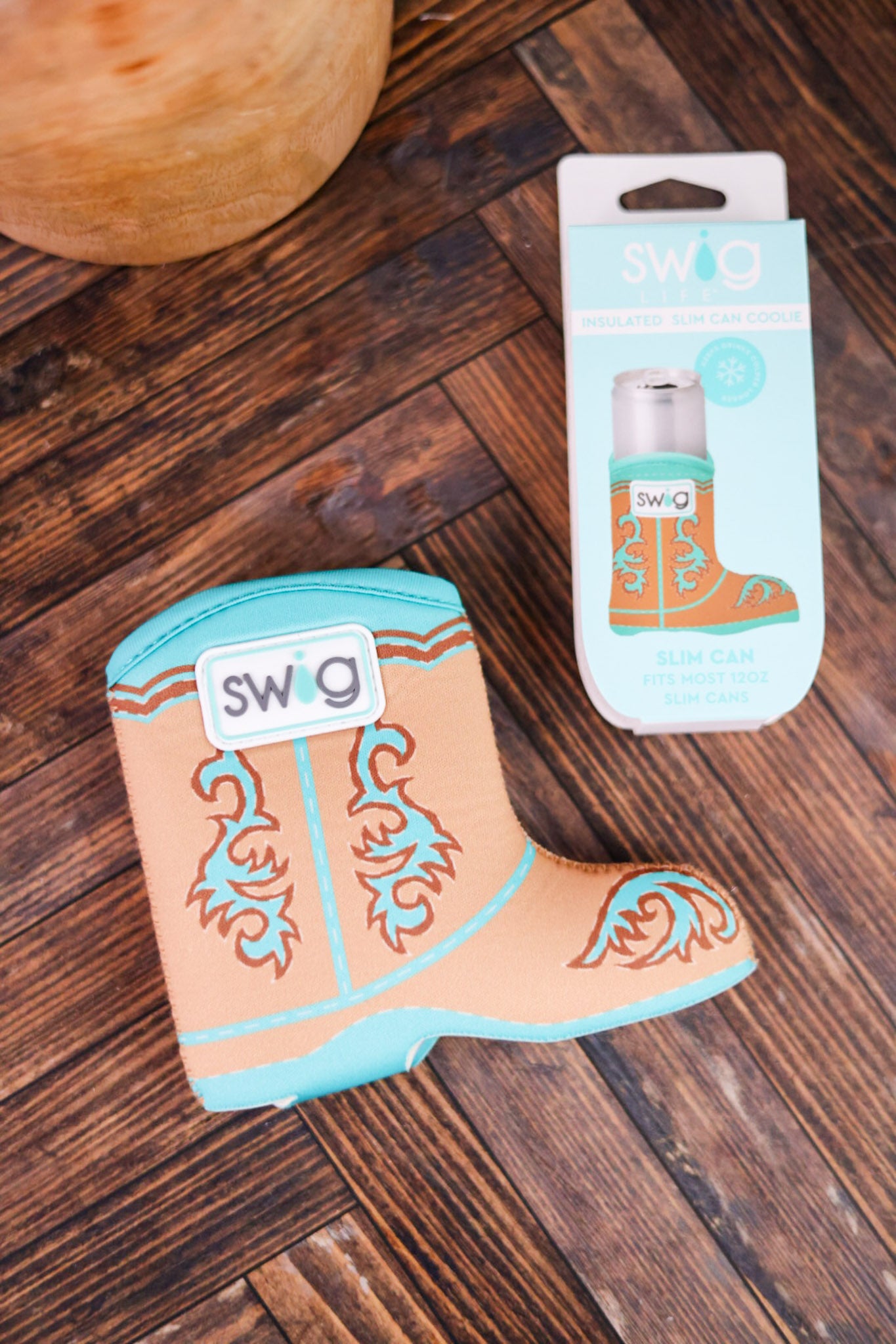 Boot Scootin' Turquoise Slim Can Coolie