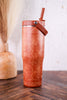 Saddle Stitch Cognac 30oz Leakproof To Go Tumbler