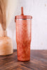 Saddle Stitch Cognac 30oz Leakproof To Go Tumbler