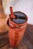 Saddle Stitch Cognac 30oz Leakproof To Go Tumbler