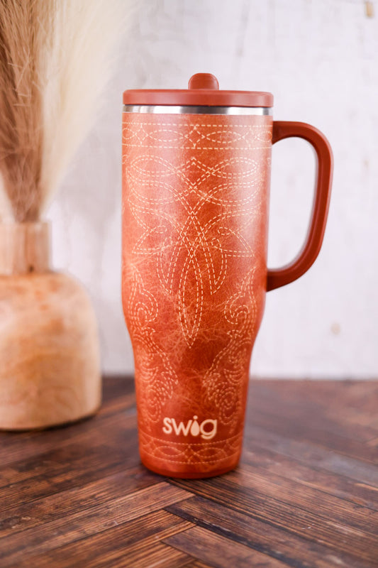 Saddle Stitch Cognac 40oz Mega Mug