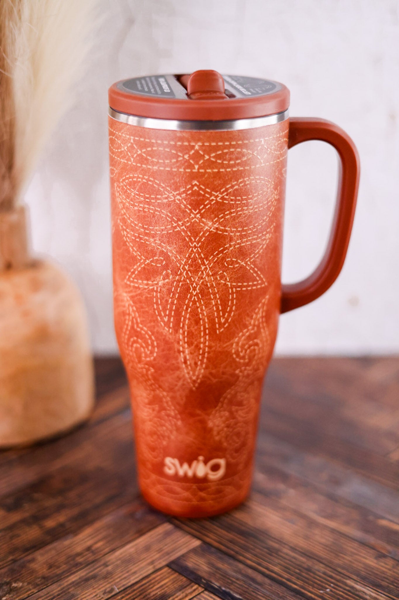 Saddle Stitch Cognac 40oz Mega Mug