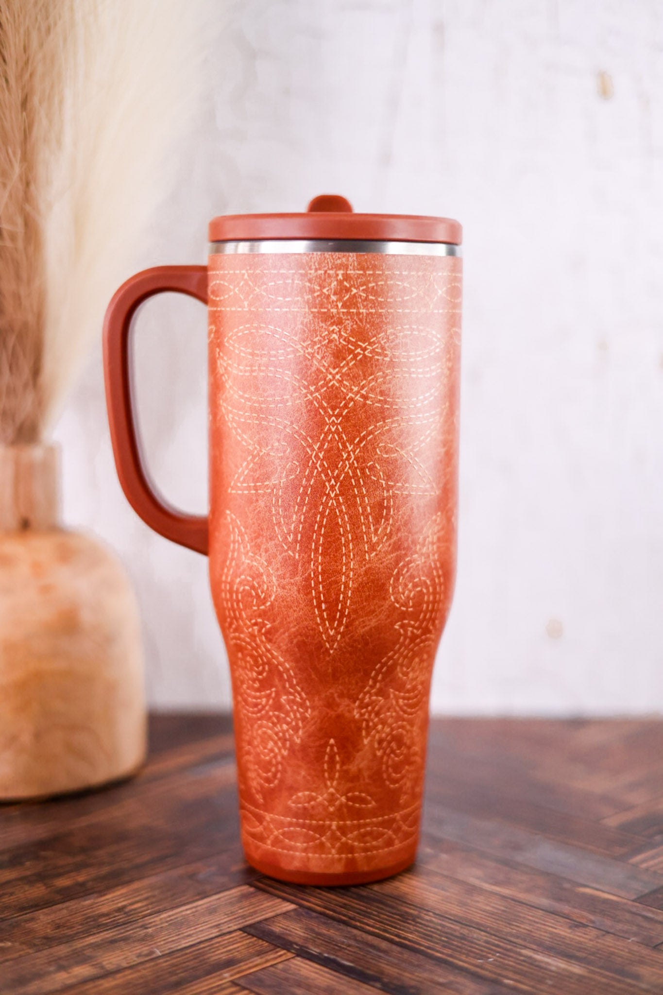 Saddle Stitch Cognac 40oz Mega Mug