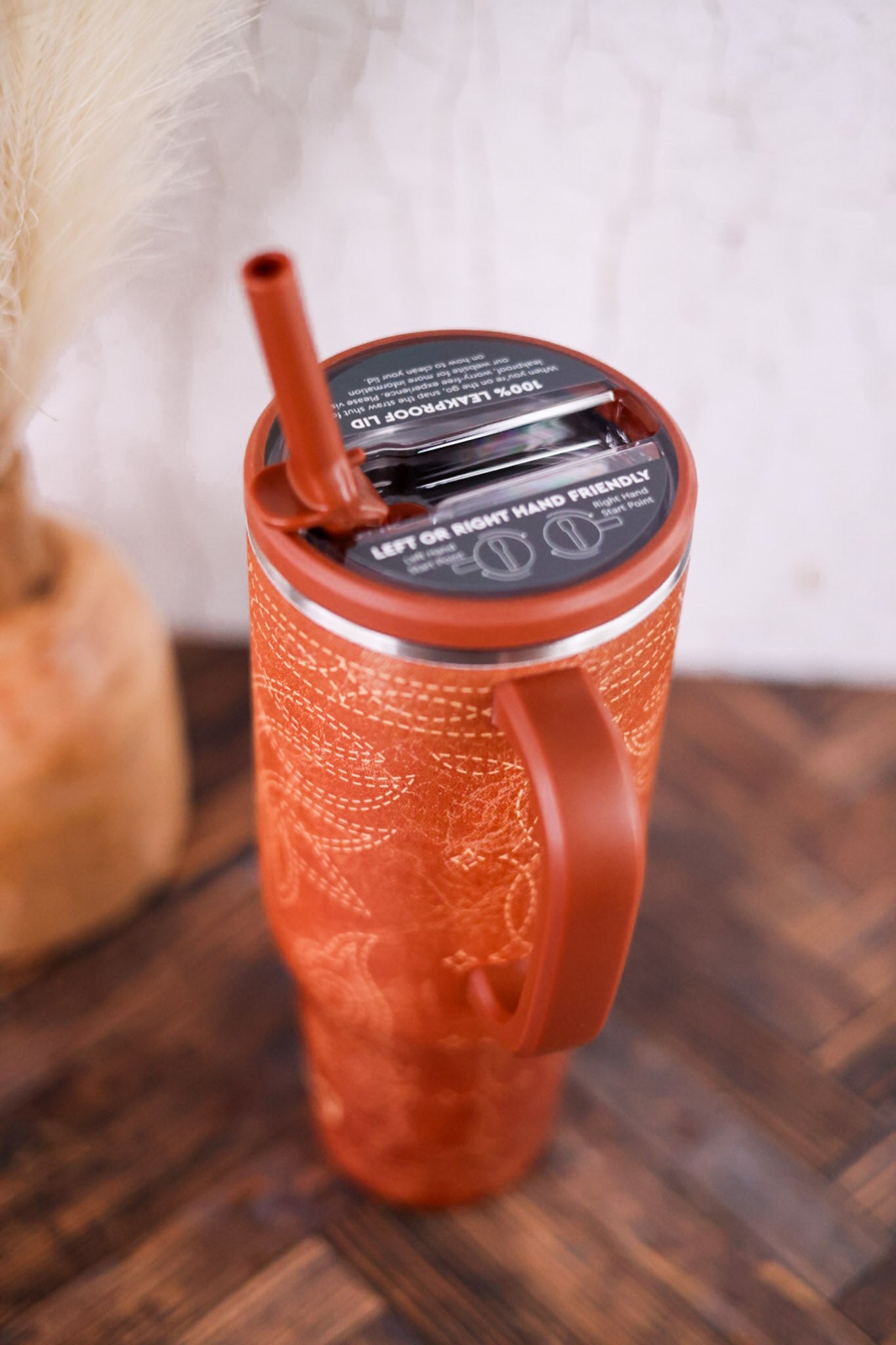 Saddle Stitch Cognac 40oz Mega Mug