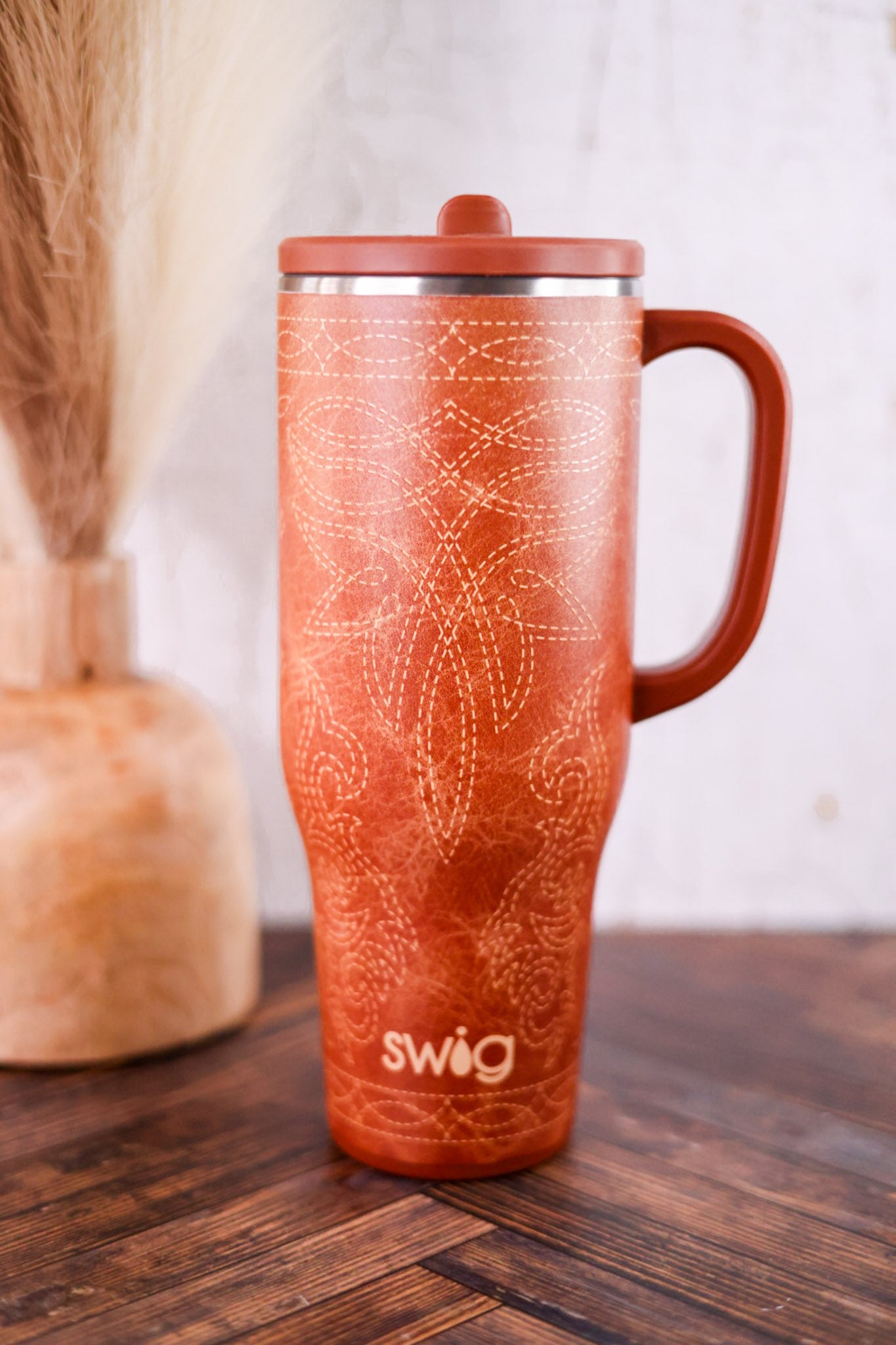 Saddle Stitch Cognac 40oz Mega Mug