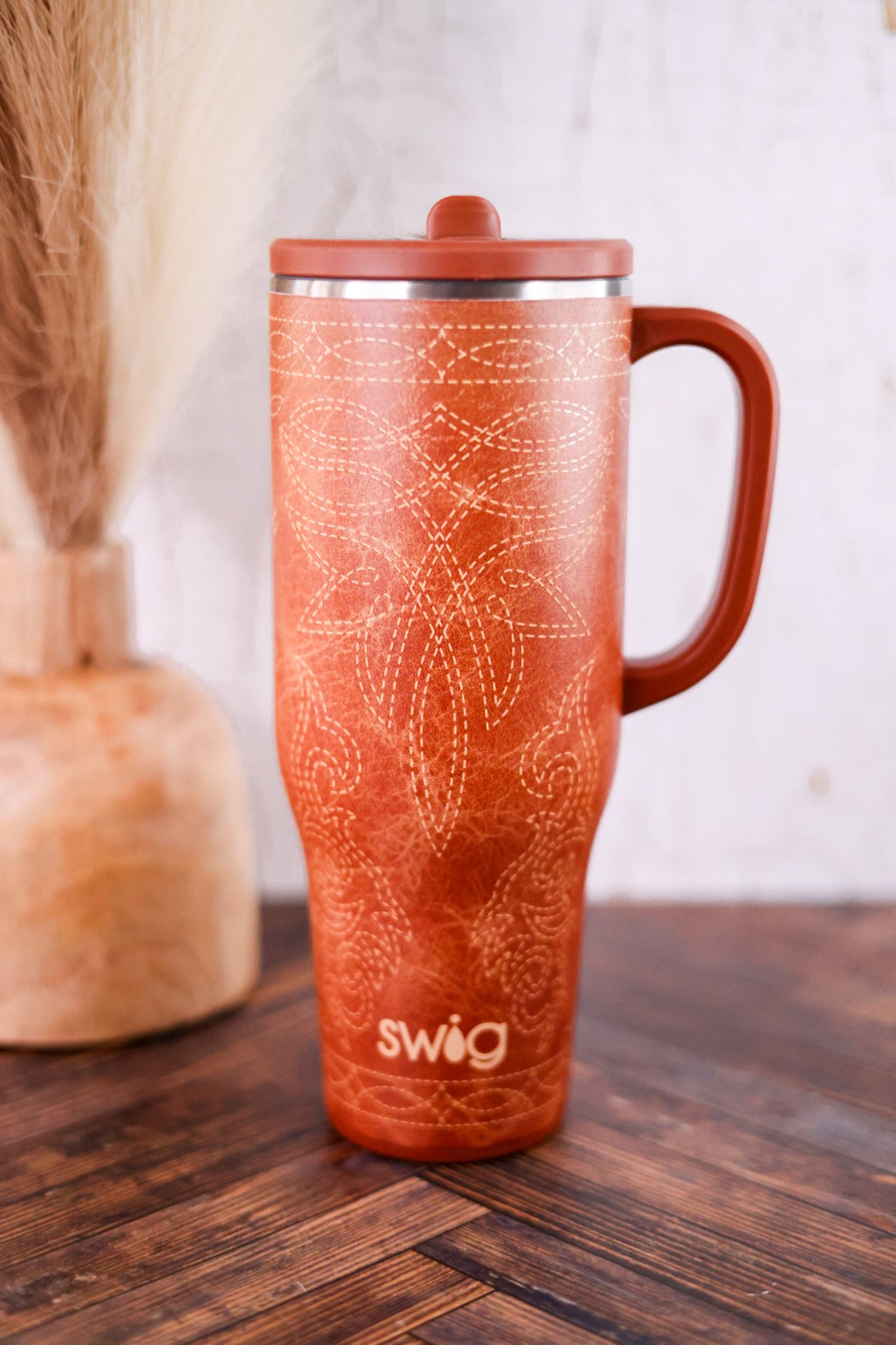 Saddle Stitch Cognac 40oz Mega Mug