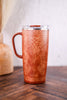 Saddle Stitch Cognac 22oz Travel Mug