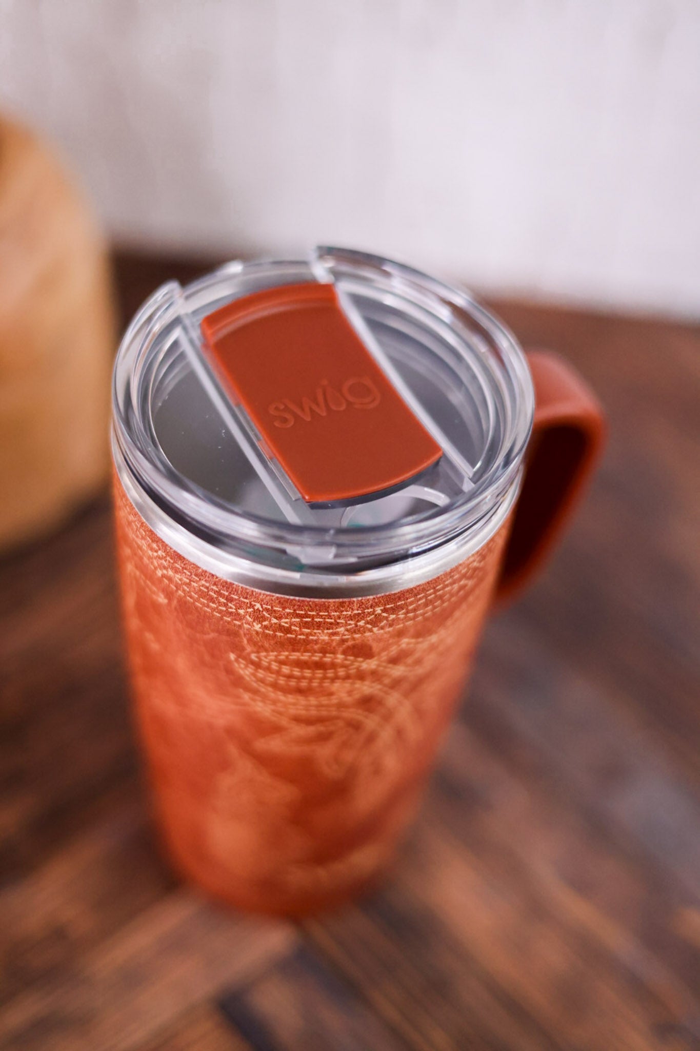Saddle Stitch Cognac 22oz Travel Mug