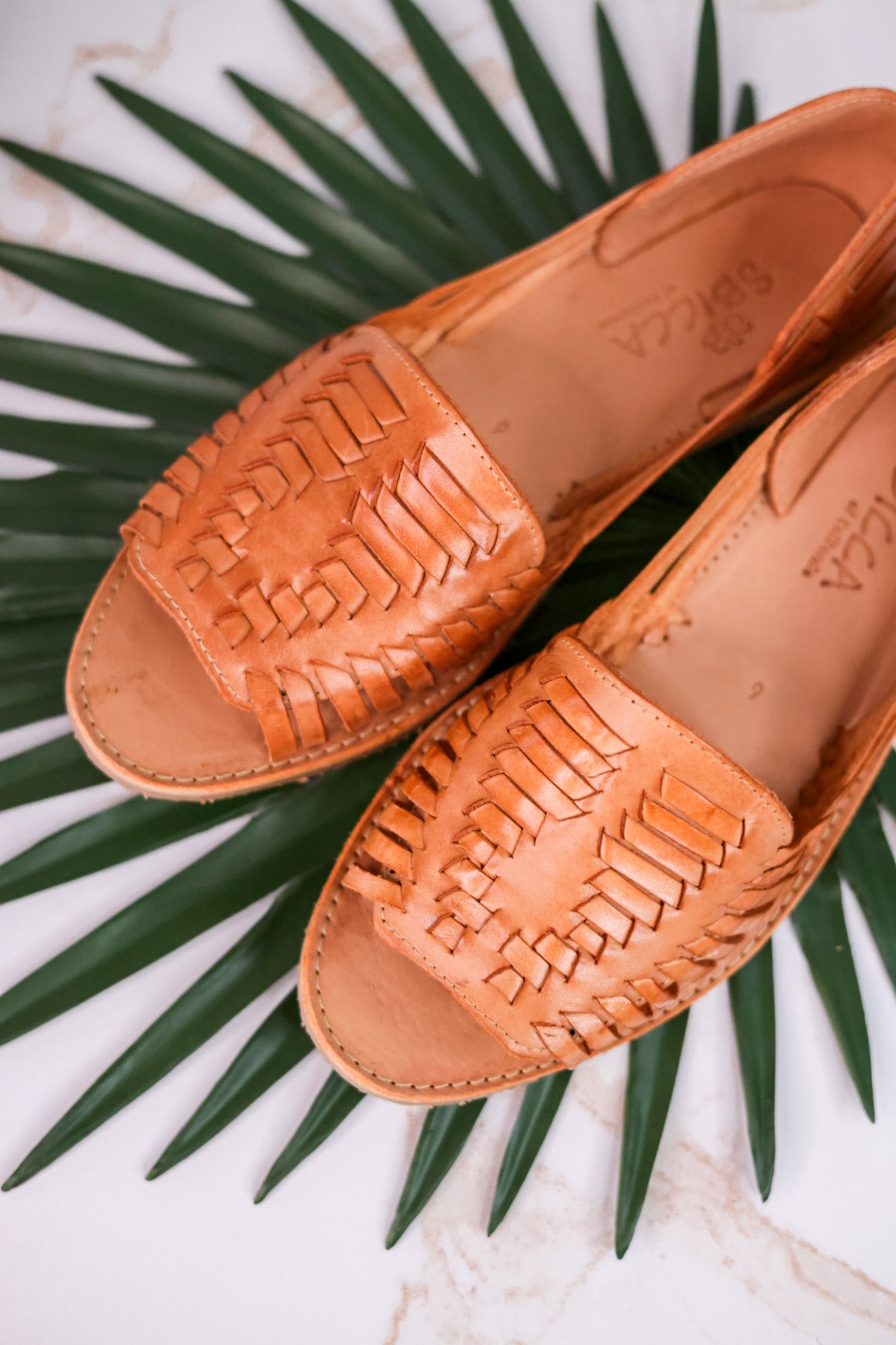Jared Huarache Woven Tan Slip on Sandals