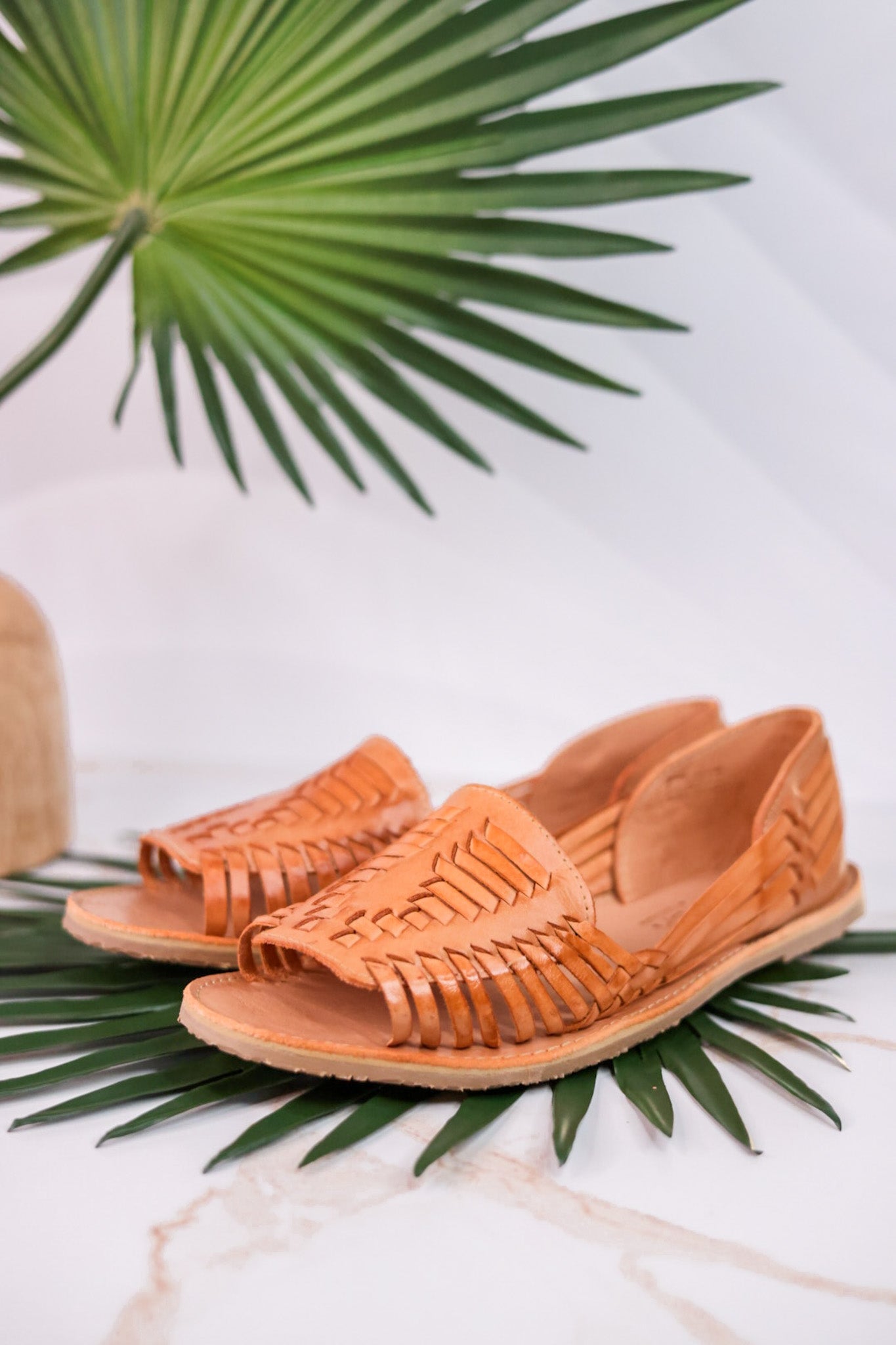 Jared Huarache Woven Tan Slip on Sandals