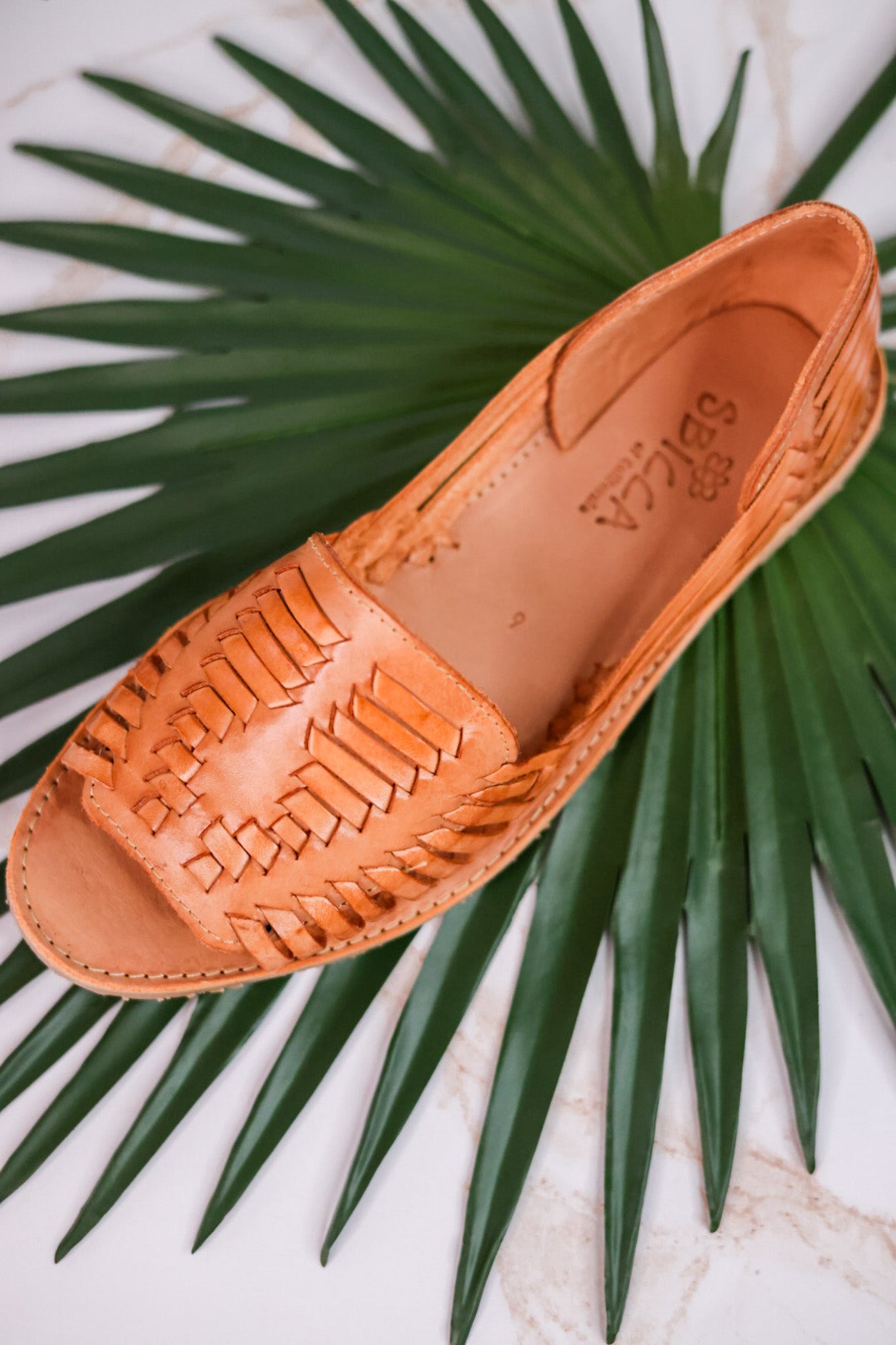 Jared Huarache Woven Tan Slip on Sandals