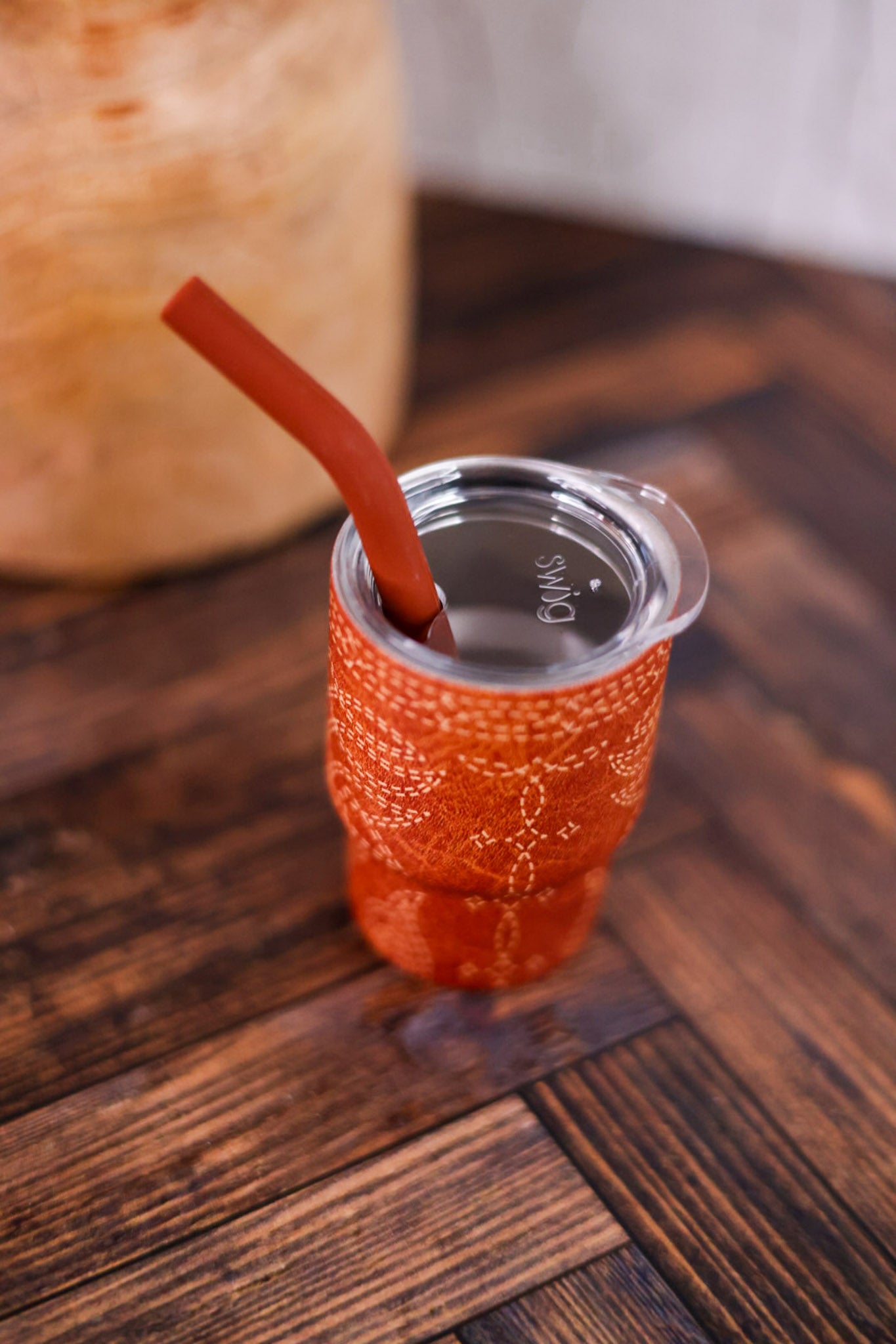 Saddle Stitch Cognac 2oz Tiny Tumbler