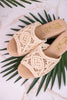 Eureka Ivory Macrame Slide Wedges