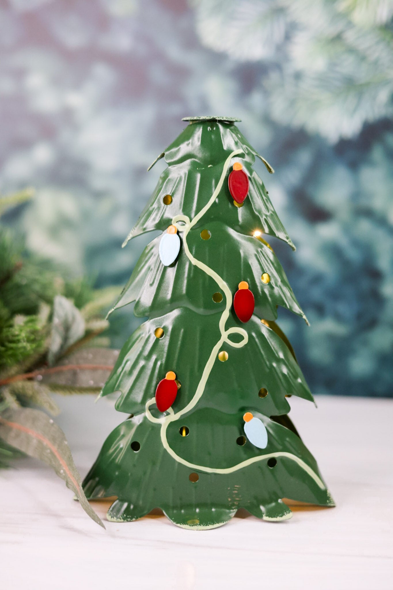 Large LED Christmas Tree Taper Candle Holder