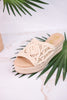 Eureka Ivory Macrame Slide Wedges