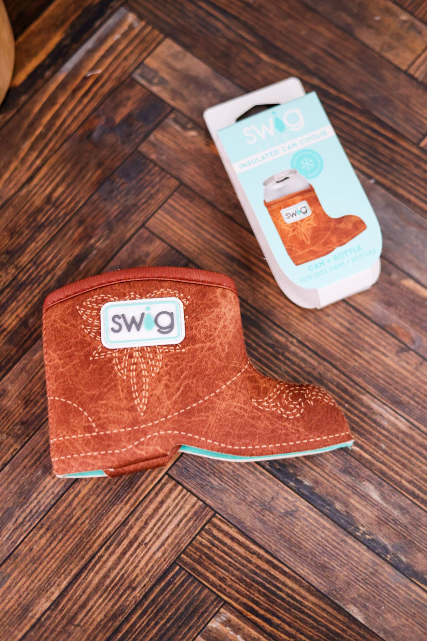 Saddle Stitch Can Coolie W/ Card Pocket