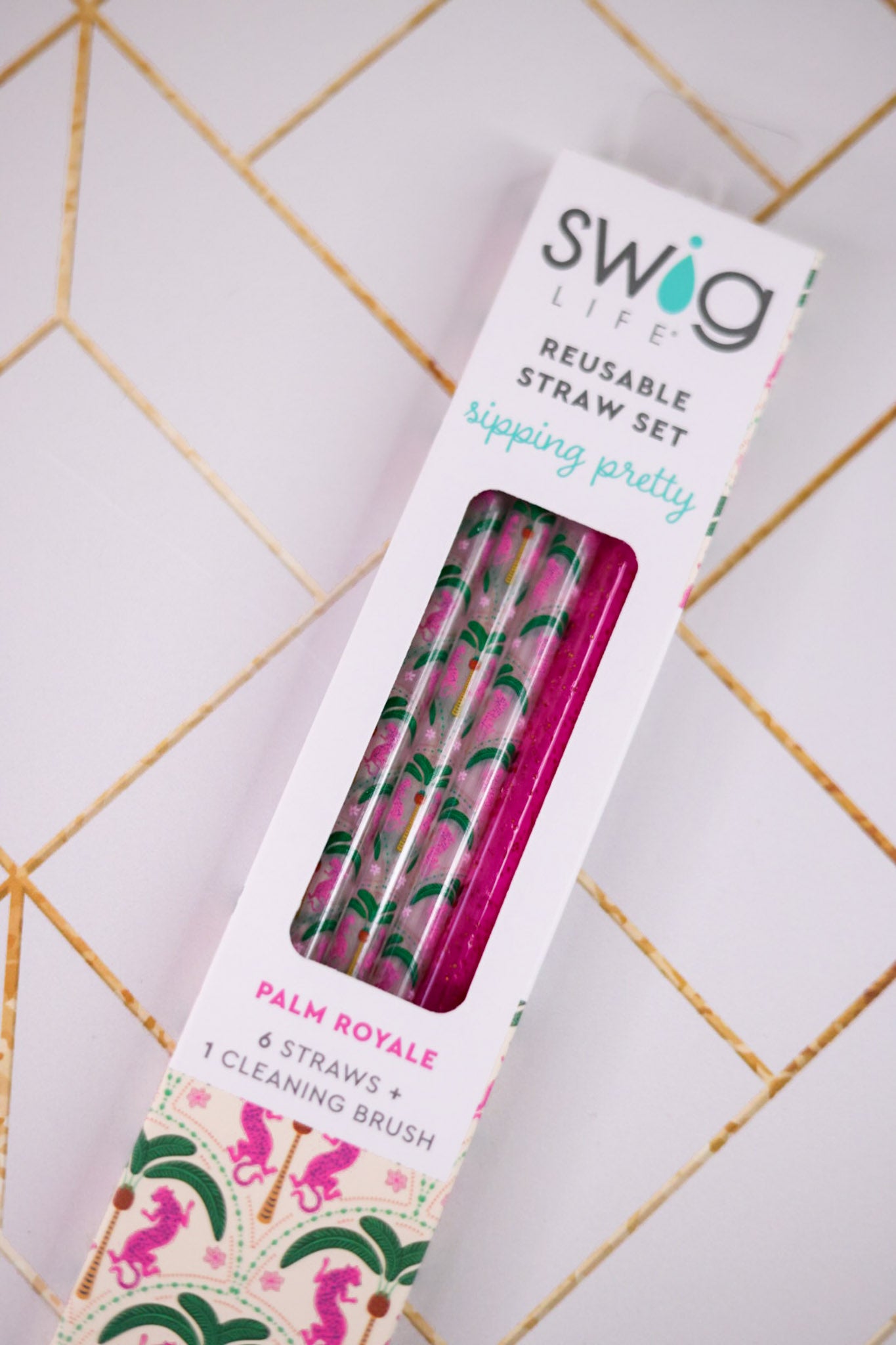 Palm Royale Reusable Straw Set