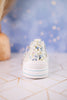 Light Blue Floral Aman Sneakers With Rhinestone Laces