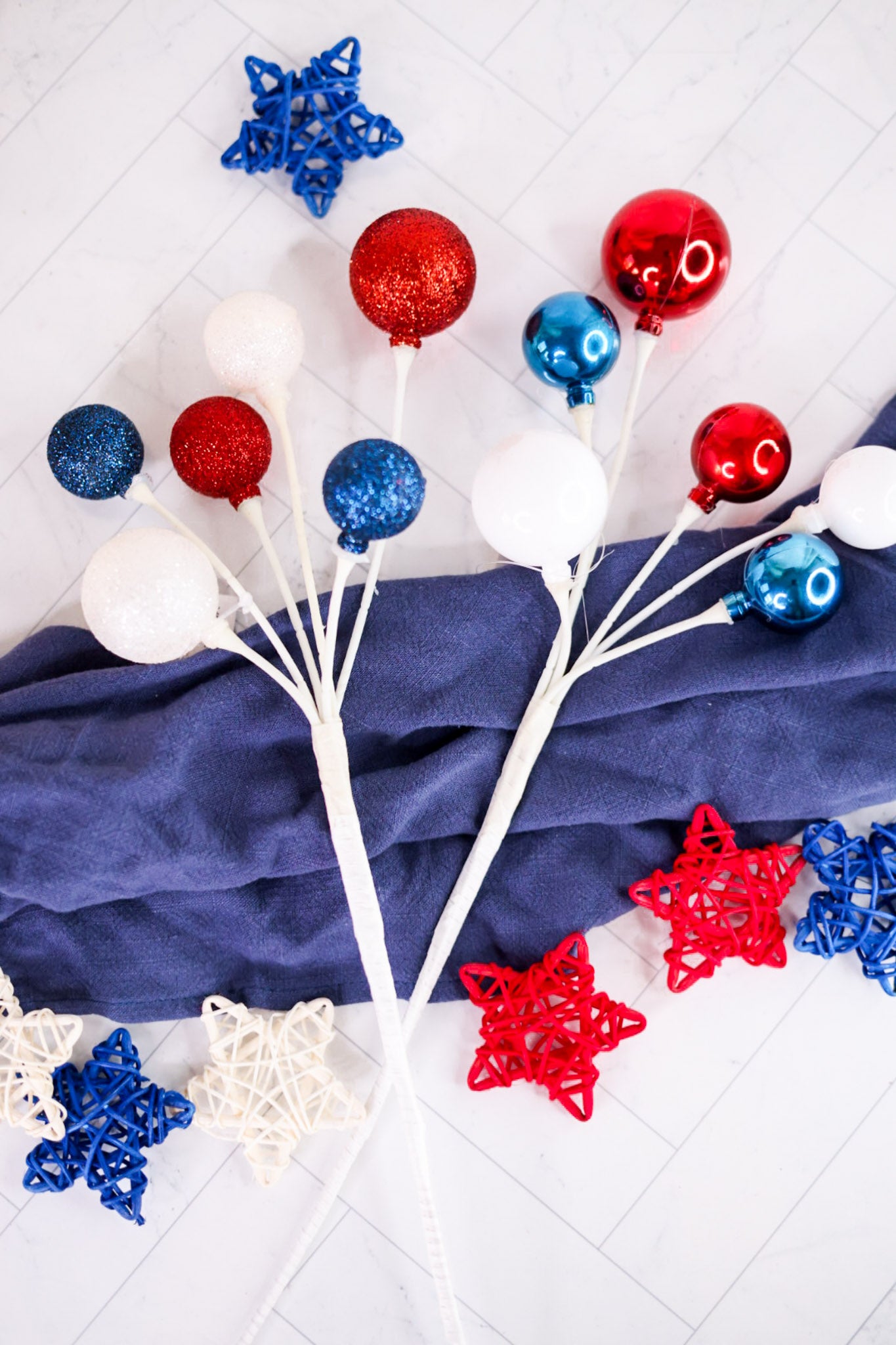 Red, White, & Blue Decorative Ball Pick (2 Styles)