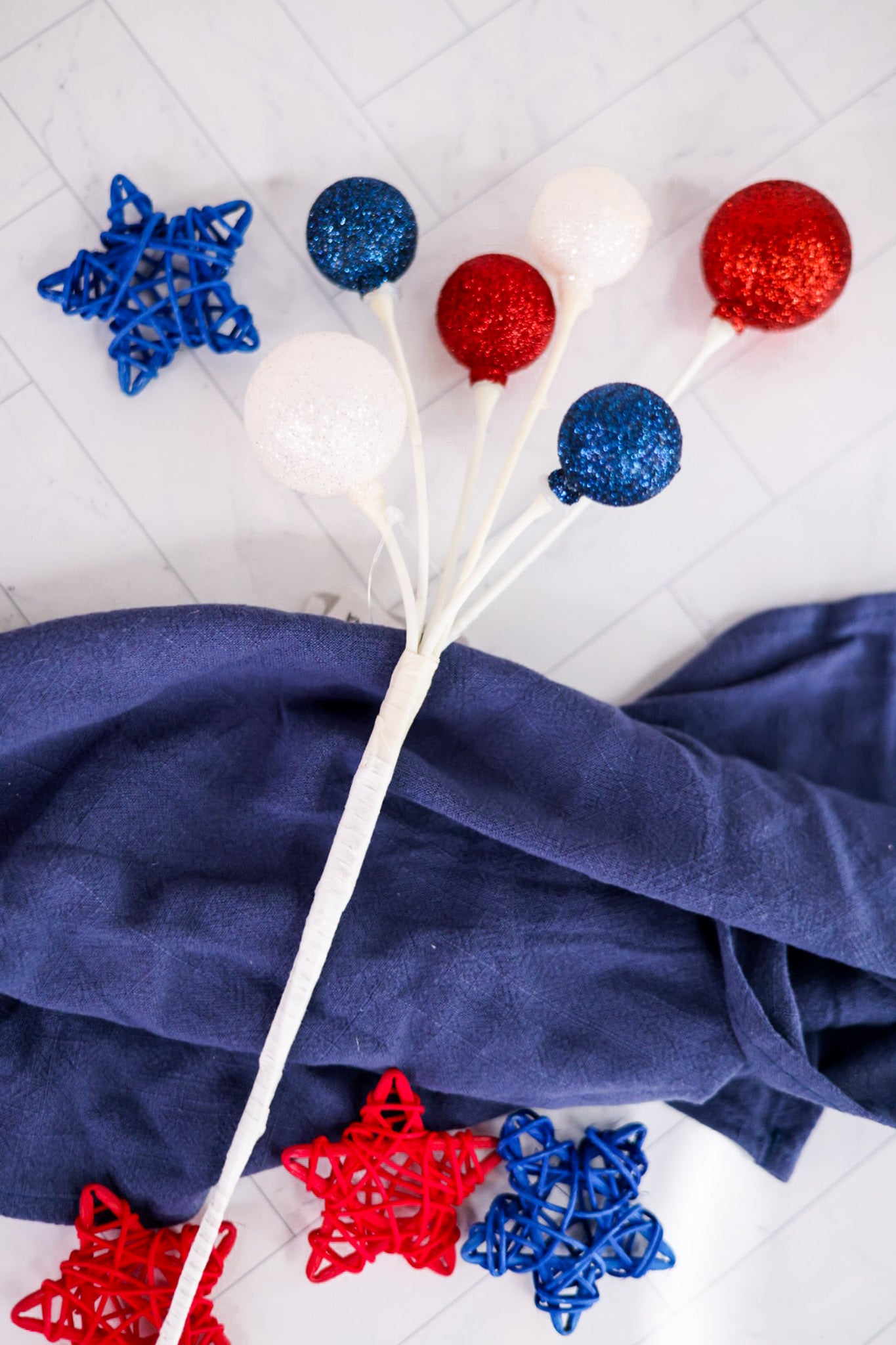 Red, White, & Blue Decorative Ball Pick (2 Styles)