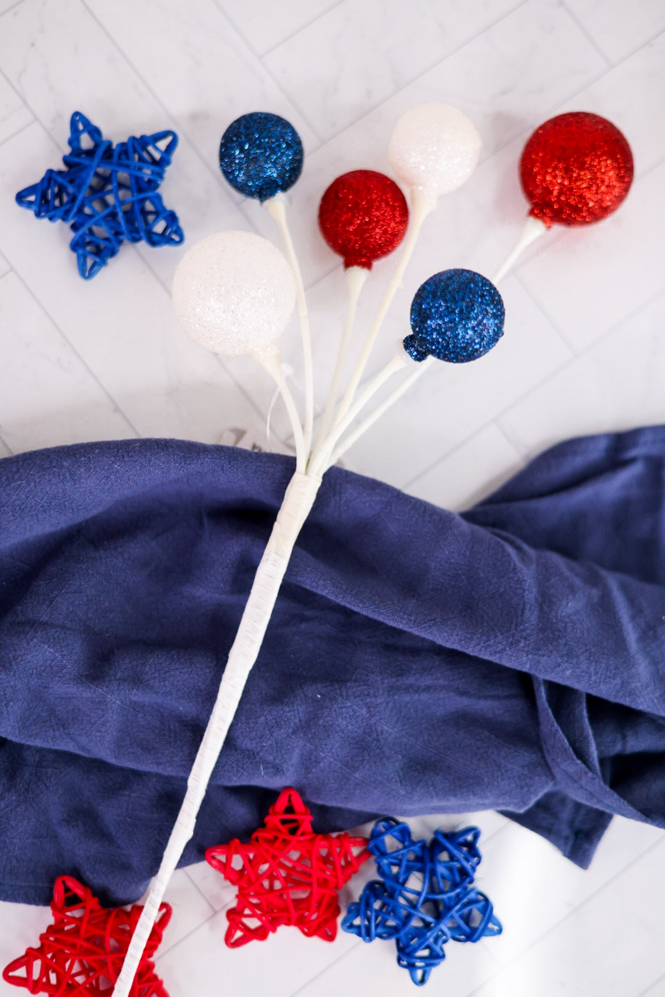 Red, White, & Blue Decorative Ball Pick (2 Styles)