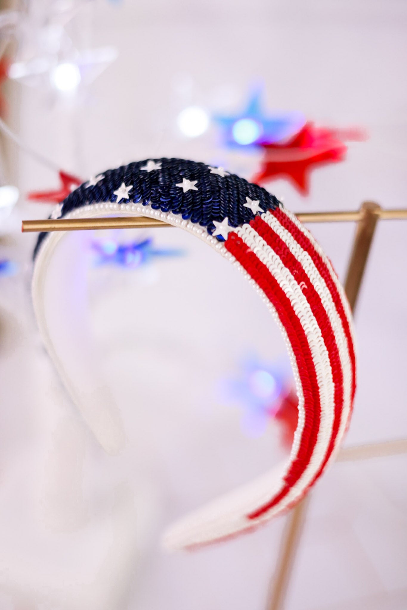 American Flag Sequin Headband