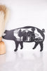 Laser Cut Metal Pig with Country Farm Scene