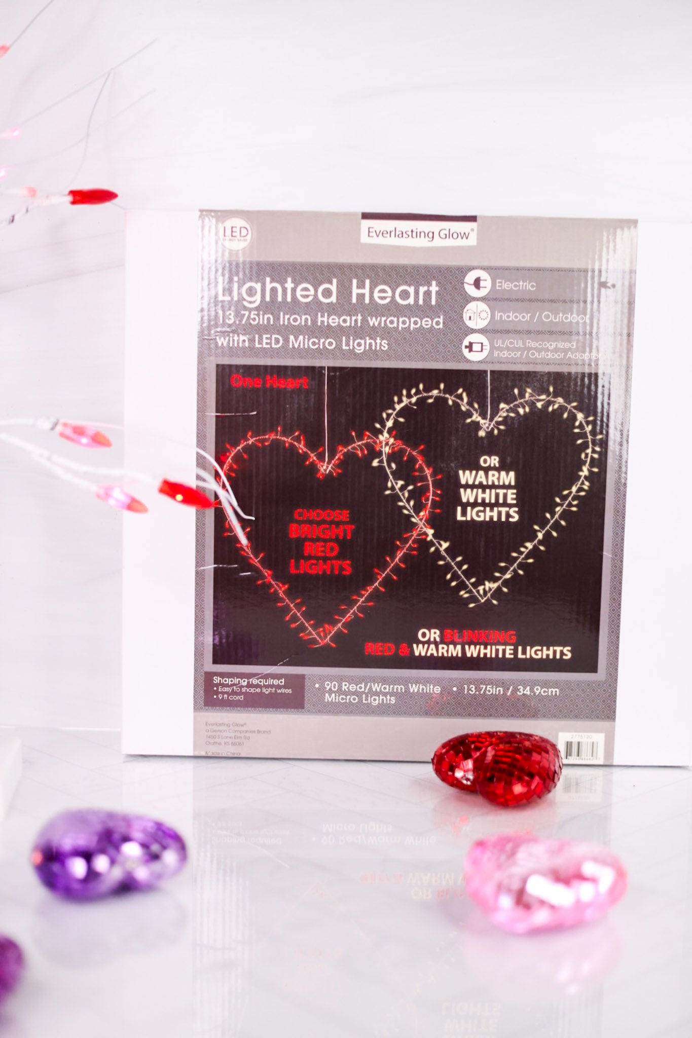 Electric Silver Iron Light Up Hanging Heart