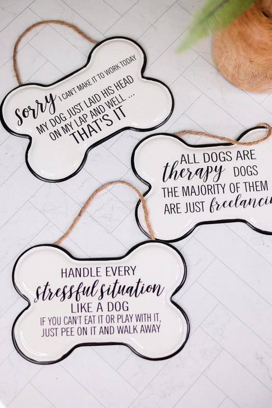 Metal Dog Bone Signs (3 Styles)