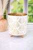 White and Gold Shell Patterned Metal Containers (2 Sizes)