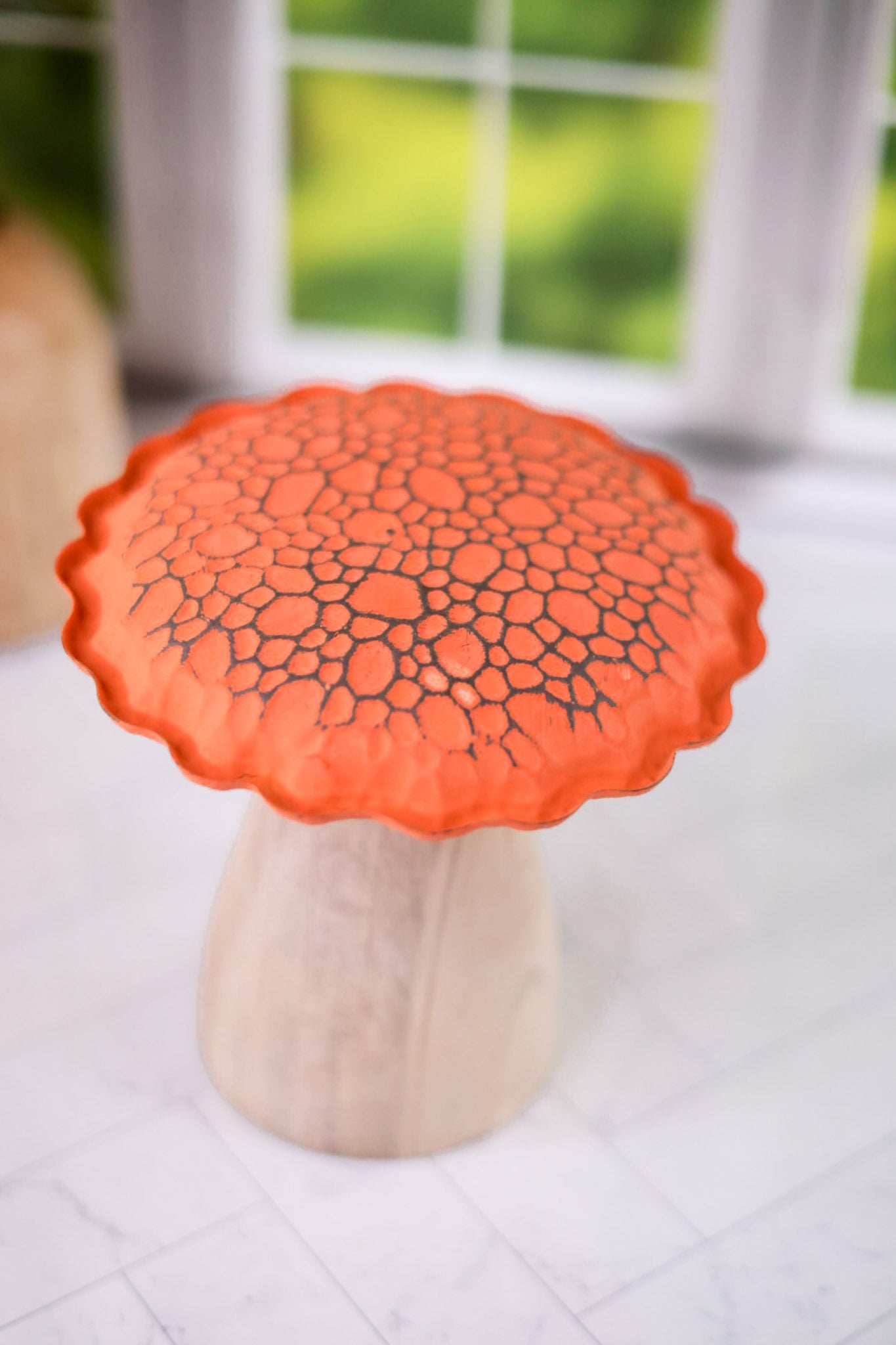 Wood and Metal Standing Mushroom (2 Colors)