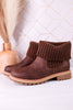 Quiver Brown Ankle Booties With Sweater Cuff