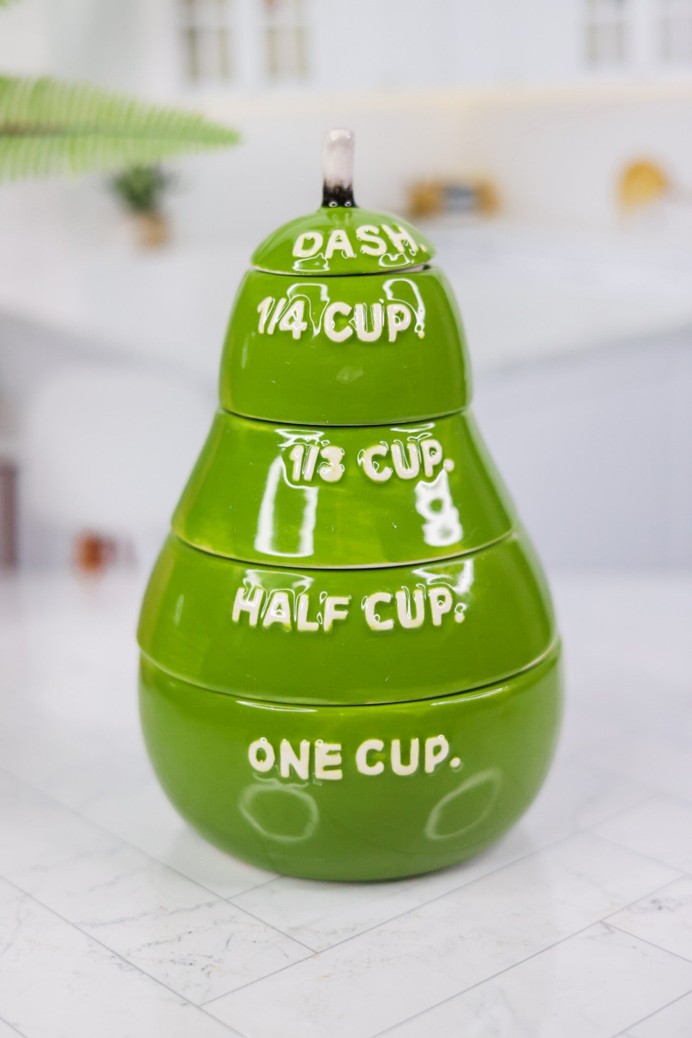 Green Pear Rae Dunn Measuring Cups Set