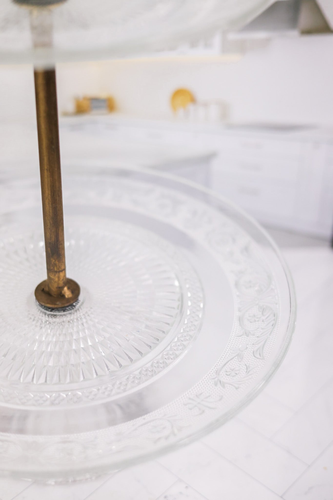 Embossed Two-Tiered Tea Service Stand