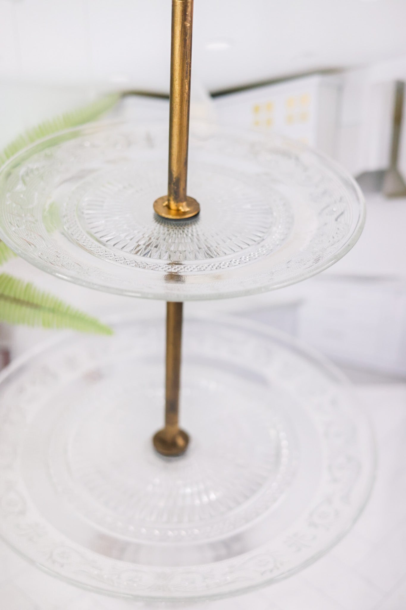 Embossed Two-Tiered Tea Service Stand