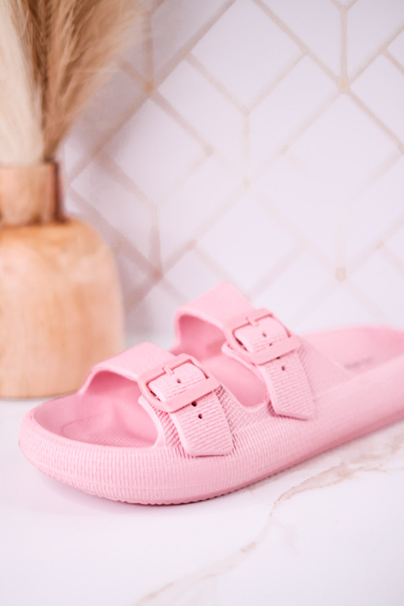 Light Pink Cushioned Waterproof Slides