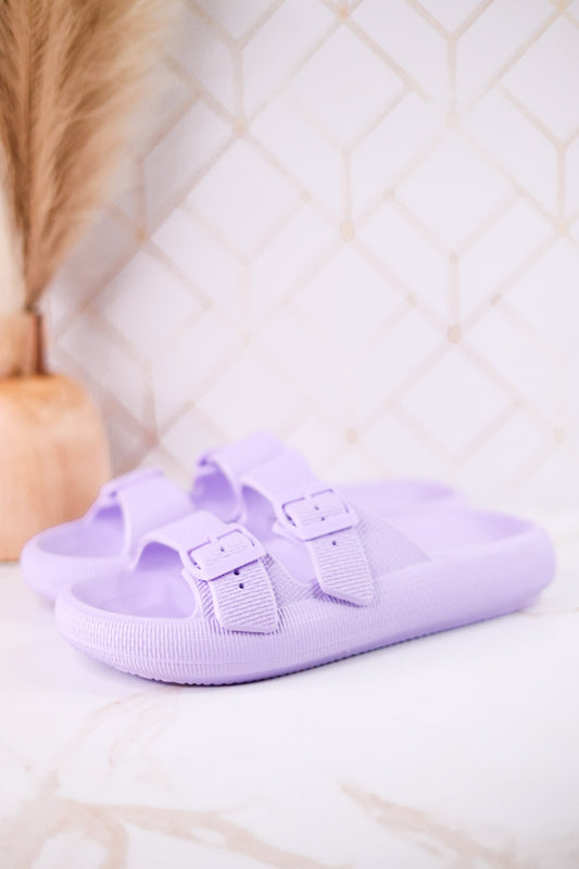 Lilac Cushioned Waterproof Slides