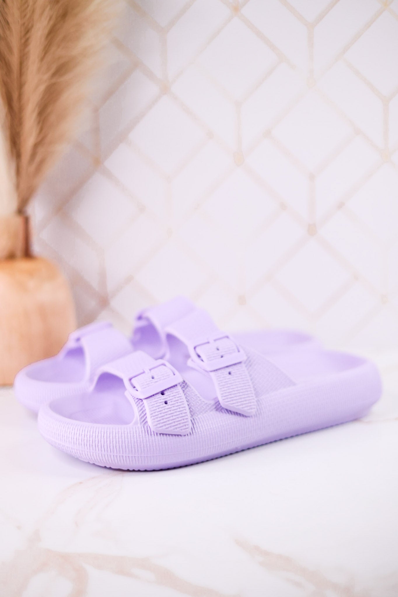 Lilac Cushioned Waterproof Slides